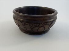Vintage Turned Wood Carved Trinket Dish/Bowl Handmade & Hand Carved picture