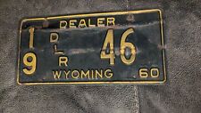 Vintage Wyoming License Plate Dealer 1960 picture