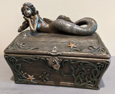Veronese Summit Collection 2007 Mermaid Laying Resin Treasure Chest Trinket Box picture