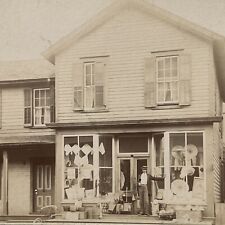 Antique Cabinet Card Photograph 10 Cent Store Front Street View Emporium PA ID picture