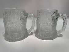 Set Of 2-Flintstones Glass Mug McDonald 1993 TreeMendous Rocdonalds Collectible picture