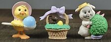 Hallmark Merry Miniatures Easter 1992- Lamb, Chick with Egg and Chocolate Bunny picture