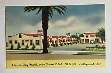 Vintage Postcard Cinema City Motel Sunset Blvd. US HWY 101 Hollywood California picture