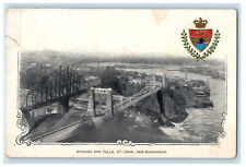 c1900's Bridges and Falls, St. John New Brunswick Canada Embossed PMC Postcard picture
