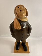 Vintage Romer Wooden Pilot Aviator Carved Figure Made In Italy picture