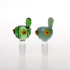 2pcs/box Green Color Cute Cactus Model Cheap Mini Glass Bowls 14mm Joints picture