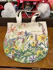 Vintage Mackinac Island Canvas Floral Travel Shopping Tote Bag Michigan USA Made picture
