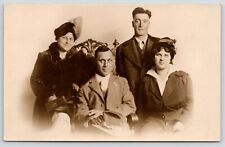 Toledo Ohio~Family of Four~Ladies w/Fancy Small Hats~Men Distracted* c1910 RPPC picture