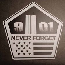 NEVER FORGET 9/11 WTC Twin Towers Pentagon die-cut vinyl sticker picture