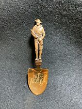 Vintage WWI Soldier USA War Of 1917 Bronze Military Souvenir Spoon picture