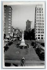 Columbia South Carolina SC RPPC Photo Postcard Main Street View Statue c1930's picture