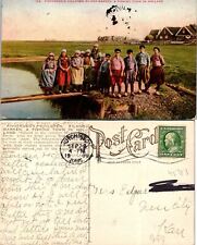 Fishermen's Children Eiland-Marken Holland Postcard Used (45983) picture