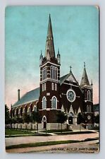 Saginaw MI- Michigan, St Mary's Church, Religion, Vintage Souvenir Postcard picture