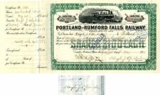Portland and Rumford Falls Railway Issued to Hugh J. Chisholm - Autographed Stoc picture