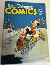 Walt Disney’s COMICS & STORIES #52 DELL VG (4.0) 1945 CARL BARKS Golden Age picture