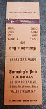 vtg MATCHBOOK MATCHCOVER  Carnaby's pub the Indian Valley Stream NY restaurant picture