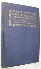 1957 Early Freemasonry Williamsburg Virginia Masonic History Book Kidd picture