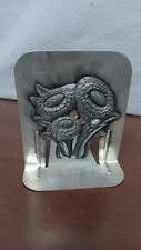 Vintage Sunflower Aluminum Pewter Bookend 1980s, Lightweight  picture
