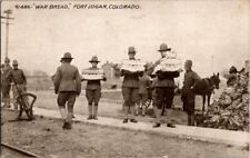 Vintage Postcard Soldiers Holding War Bread Fort Logan CO Colorado 1918    K-284 picture