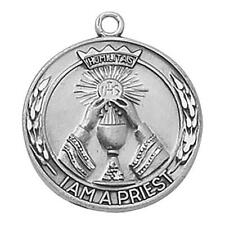 Sterling Silver Medal I Am A Priest Size 1.125in D with 24in Chain Jewelry Boxed picture