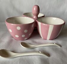 Pampered Chef Pink Ribbon 3 Condiment Set/Spoons Dish 1807D Cancer Easter picture