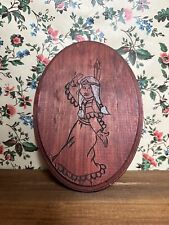 Vintage Decorative Native American Girl Wood Wall Plaque picture