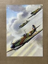 Postcard Supermarine Spitfire WW2 Aircraft Plane WWII RAF AFD Bannister Art picture