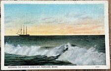 1931 Postcard Entering The Harbor Casco Bay Portland Maine Colored Photograph picture