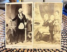 TWO Antique GEORGE WASHINGTON CDVs w/  Family & As A Mason Sepia Carte De Visite picture
