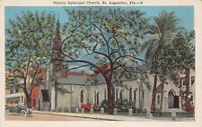 Vtg Postcard St Augustine FL Florida Downtown 1920s Episcopal Church Trinity L8 picture