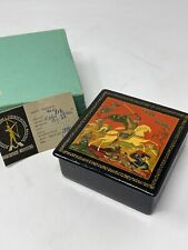 Vintage USSR Hand Painted Prince Igor Lacquer Box W/ Paper and Box Signed picture