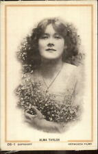 Hepworth Films Actress Alma Taylor WOVEN SILK IMAGE c1920 Postcard picture