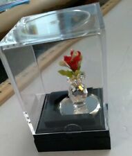 Miniture Swarovski crystal cali-lillies in a swarovski vase- in a case. picture