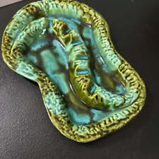 Vintage California USA green and blue glazed ashtray picture