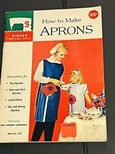 Vintage 1962 Singer How To Make Aprons Sewing Booklet Book MCM Illustrations picture