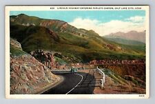 Salt Lake City UT-Utah, Lincoln Hwy Entering Parleys Canyon Vintage Postcard picture