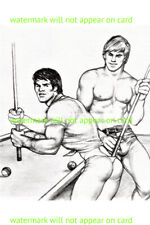 POSTCARD Print / ADAM / Two sexy pool players  picture