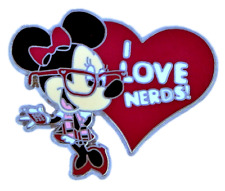 Minnie Mouse I Love Nerds Heart Individual Disney Park Trading Pin ~ Brand New picture