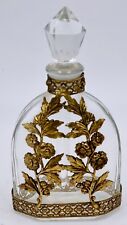 Antique French Early Baccarat Crystal Floral Bronze Ormolu Perfume Bottle  chip picture