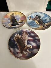 Lot of 3 American Eagle Wings Of Majesty Prayer To Great Spirit Plates Ltd Editi picture