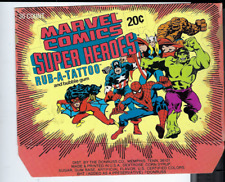 1980 Marvel Comics Super Heroes Rub-A-Tattoo DONRUSS LID nice Display Piece picture
