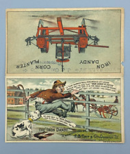 1880s IRON DANDY Tait FARM MACHINERY Advertising Folding Trade Card DECATUR Ill picture