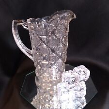 Vintage Westmoreland Old Quilt Pitcher Clear Glass 7.5 Inch 32 Oz c. 1918-1985 picture