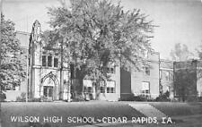 CEDAR RAPIDS, IA Iowa   WILSON HIGH SCHOOL  Linn County   c1950's B&W Postcard picture