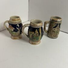 Vintage Western German Beer Stein Stoneware Ceramic Rare Mini Mug Set picture