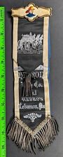 Antique 1890s Hebron Fire Engine Department Lebanon PA Pin Ribbon picture