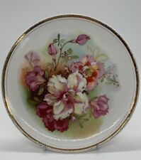 Vintage Dresden China Porcelain Plate with Colorful Flowers  10 1/2 in. picture