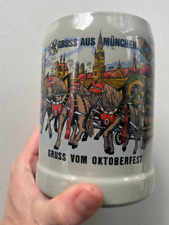 Vintage German Beer Stein Oktoberfest 0. 5L Munich München Ceramic picture