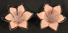 Set Of 2 Pink Petal Morano Flower Candle Holders Excellent Conditio picture