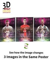 soccer superstar-Cristiano Ronaldo-3D Poster 3DLenticular Effect-3 Images In One picture
